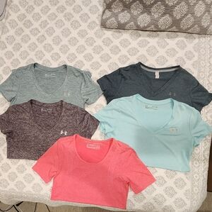 Bundle of 5 Women's Under Armour HeatGear Short Sleeve Tees